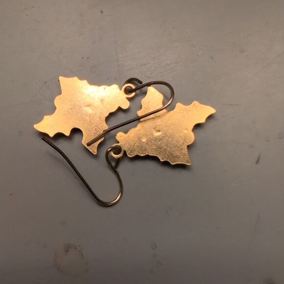 Handmade Holly and Berry Swarovski Crystal Dangle Earrings - Picture 3 of 6